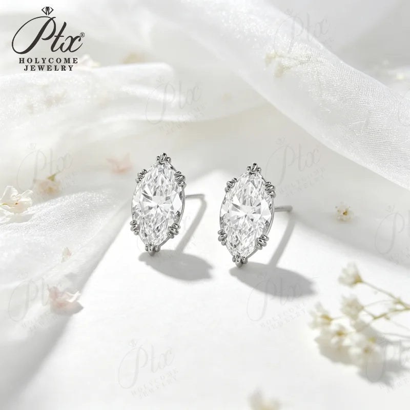 1-2ct Marquise Moissanite Earrings in 925 Silver — view 2