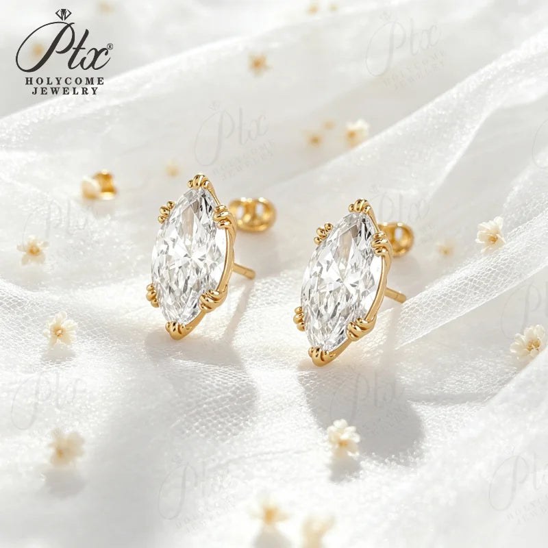1-2ct Marquise Moissanite Earrings in 925 Silver — view 3