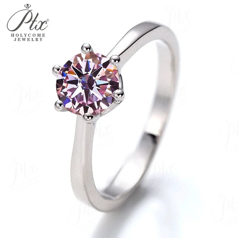 1ct Round Moissanite Ring in 925 Silver — view 2