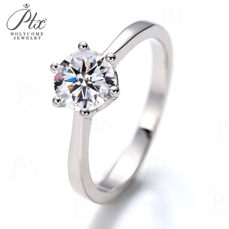1ct Round Moissanite Ring in 925 Silver — view 4