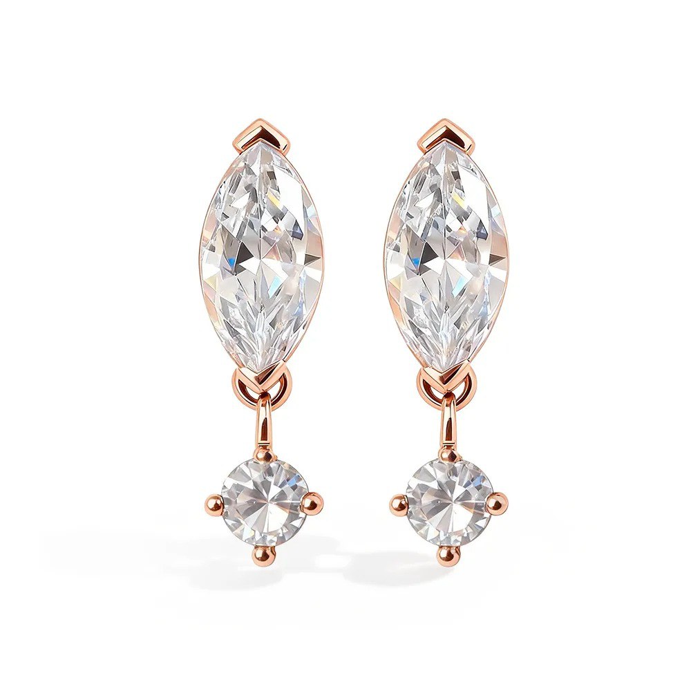 2ct Marquise Moissanite Earrings