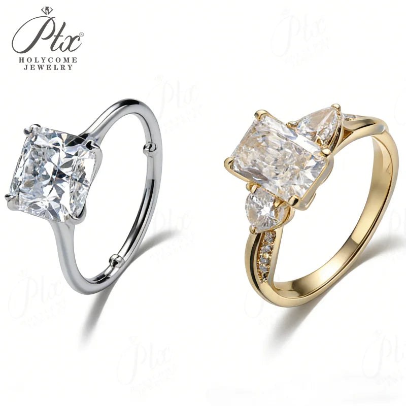 3ct Radiant Moissanite Ring — view 4