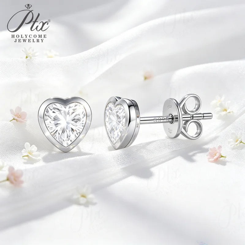 5ct Heart Moissanite Earrings
