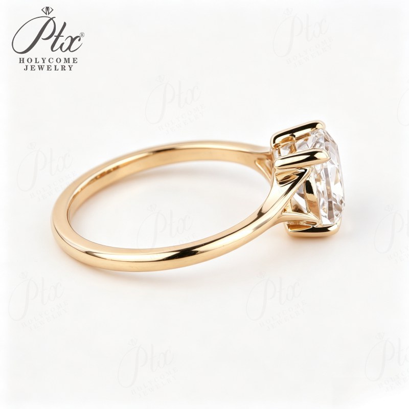 Cushion Moissanite Ring in 925 Silver