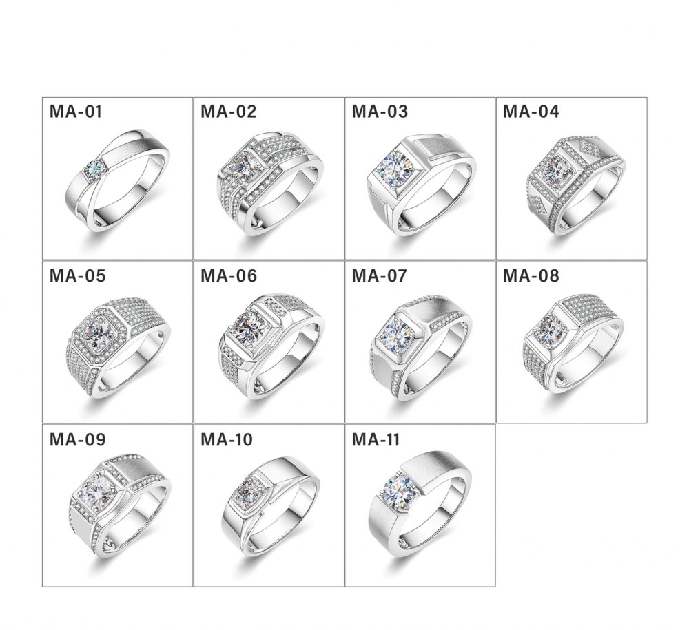 Multi-Colored Moissanite Men's Ring MA-113