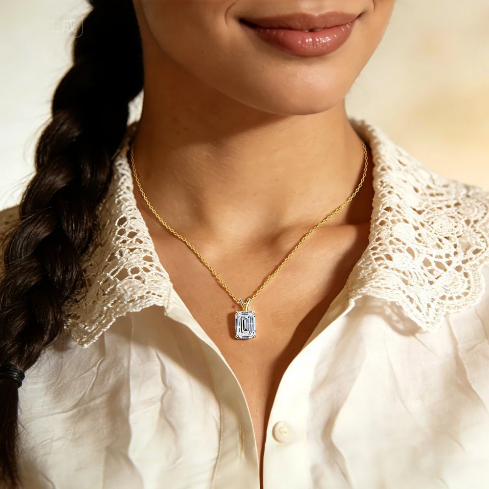 Multi-Colored Moissanite Necklace MB036 — view 4