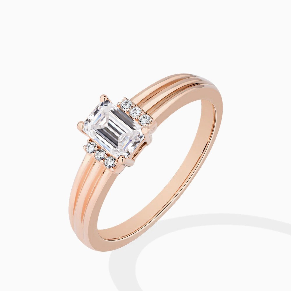Round Moissanite Ring - Design 5 — view 4