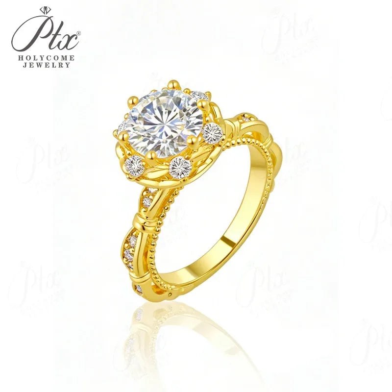 Round Moissanite Ring - Design 8 — view 4